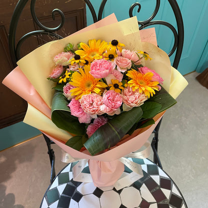 bouquet -yellow&pink-